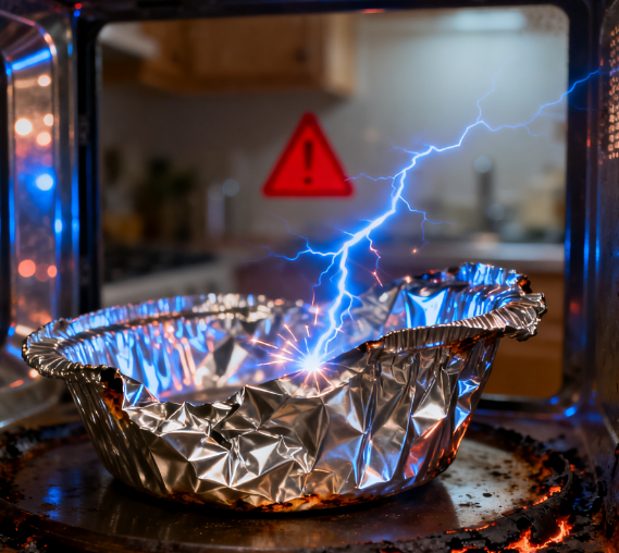 Maaari ba akong maglagay ng aluminum foil tableware sa microwave?